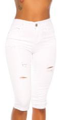 Amiatex Dámské jeans 79094, bílá, 38