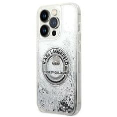 Karl Lagerfeld KLHCP14XLCRSGRS hard silikonové pouzdro iPhone 14 PRO MAX 6.7" silver Liquid Glitter RSG