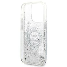 Karl Lagerfeld KLHCP14LLCRSGRS hard silikonové pouzdro iPhone 14 PRO 6.1" silver Liquid Glitter RSG