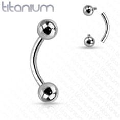 SPERKY4U Piercing banánek TITAN, kuličky 4mm