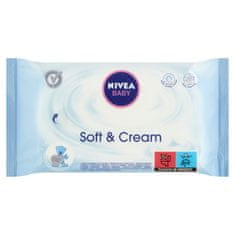 Nivea Baby Soft & Cream Ubrousky, 63 ks