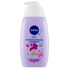 Nivea Kids Magic Berry Scent dětský sprchový gel, šampon a kondicionér 3v1, 500 ml