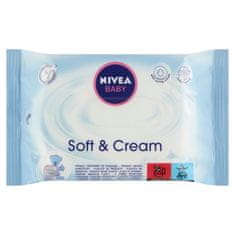 Nivea Baby Soft & Cream Ubrousky, 20 ks