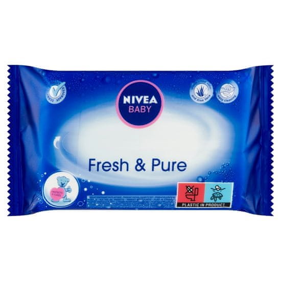 Nivea Baby Fresh & Pure Ubrousky, 63 ks