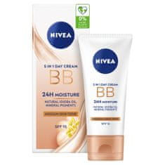 Nivea Nivea Zkrášlující hydr. denní BB krém 5v1 pro střední až tmavší odstín OF15, 50ml