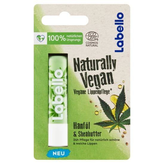 Labello Naturally Vegan Hanföl & Sheabutter Balzám na rty, 4,8 g