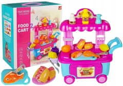 Lean-toys Trh s rychlým občerstvením Přenosný obchod Autíčko + příslušenství