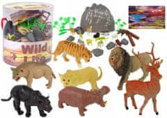 Lean-toys Divoká zvířata figurka Set 34 Safari prvků