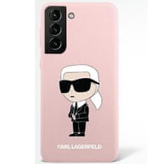 Karl Lagerfeld KLHCS23SSNIKBCP hard silikonové pouzdro Samsung Galaxy S23 5G pink Silicone Ikonik