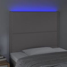 Greatstore Čelo postele s LED šedé 100x5x118/128 cm umělá kůže