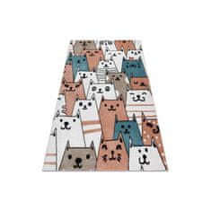 Dywany Lusczów Dětský kusový koberec Fun Gatti Cats pink 140x190 cm