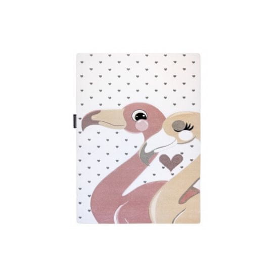 Dywany Lusczów Dětský kusový koberec Petit Flamingos hearts cream 120x170 cm