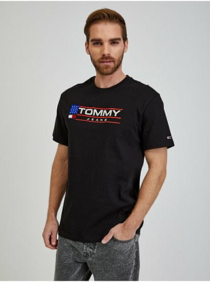 Tommy Jeans Černé pánské tričko Tommy Jeans