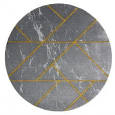 Dywany Łuszczów Kusový koberec Emerald geometric 1012 grey and gold kruh 120x120 (průměr) kruh