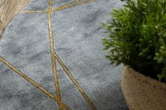 Dywany Łuszczów Kusový koberec Emerald 1022 grey and gold kruh 120x120 (průměr) kruh