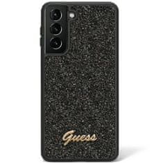 Guess GUHCS23SHGGSHK hard silikonové pouzdro Samsung Galaxy S23 5G black Glitter Script