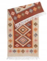 Multi Decor Plochý tkaný koberec Kilim s terra třásněmi 80x150 cm