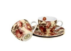 Duo Porcelánová kávová souprava, šálky s podšálky na espresso PEONY v dárkové krabičce - 2x110 ml