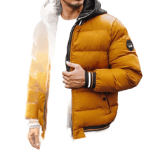 Dstreet Pánská bunda prošívaná zimní MELVA žlutá tx4201 S