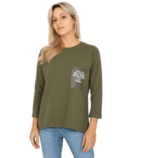 Ex moda Dámská halenka s kulatým výstřihem ROIAL khaki EM-BZ-N612.64P_392375