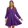 Dámské šaty se širokými rukávy ZAYANA tmavě fialové DHJ-SK-11981B.19_392622 Univerzální