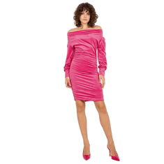 RUE PARIS Dámské šaty s výstřihem RUE PARIS tmavě růžové RP-SK-8212.35_393003 S-M