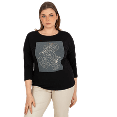 RELEVANCE Dámská halenka plus size s výstřihem HELENA černá RV-BZ-8486.29X_393612 Univerzální