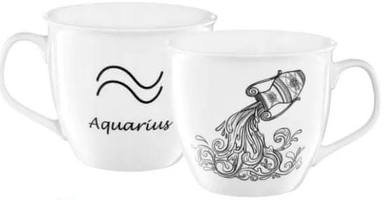 DAJAR Porcelánový hrnek Zodiac Aquarius bílý 550 ml