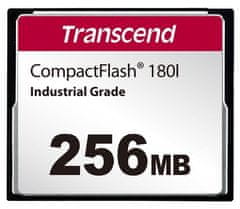 Transcend 256MB INDUSTRIAL TEMP CF180I CF CARD, (MLC) paměťová karta (SLC mode), 85MB/s R, 70MB/s W