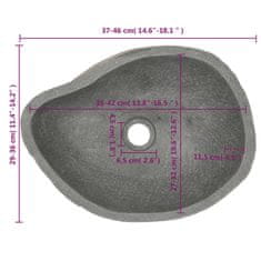 Vidaxl Umyvadlo říční kámen oválné (37–46) x (29–36) cm