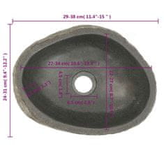 Vidaxl Umyvadlo říční kámen oválné (29–38) x (24–31) cm