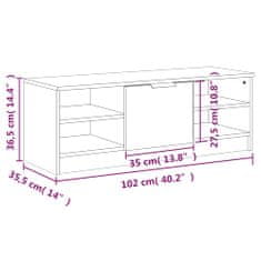 Vidaxl TV skříňka bílá 102 x 35,5 x 36,5 cm kompozitní dřevo