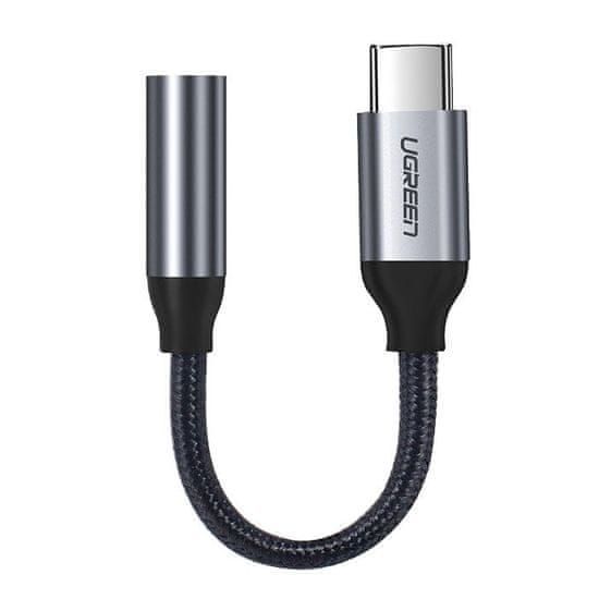Ugreen 3,5 mm minikonektor pro adaptér USB typu C pro sluchátka - 10 cm - Šedá KP28045