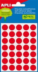 Apli Etikety, červené, kruhové, průměr 13 mm, 175 etiket/balení, 2057