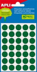 Apli Etikety, zelené, kruhové, průměr 13 mm, 175 etiket/balení, 2058
