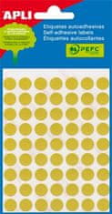 Apli Etikety, žluté, kruhové, průměr 13 mm, 175 etiket/balení, 2055