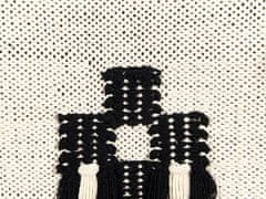 Beliani Bavlněná makramé nástěnná dekorace béžová/ černá LARKANA