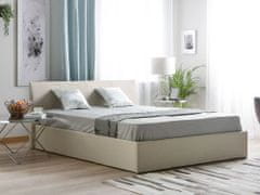 Beliani Béžová postel s úložným prostorem 160x200cm ORBEY
