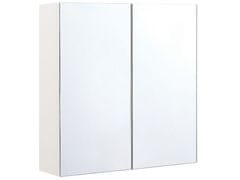 Beliani Koupelnová zrcadlová skříňka 60 x 60 cm bílo stříbrná NAVARRA