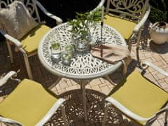 Beliani Zahradní stůl kulatý hliníkový 90 cm bílý ANCONA