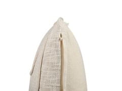 Beliani Bavlněný polštář abstraktní vzor 45 x 45 cm béžový PLEIONE