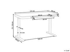 Beliani Elektrický nastavitelný psací stůl 124 x 64 cm tmavé dřevo/ černý KENLY