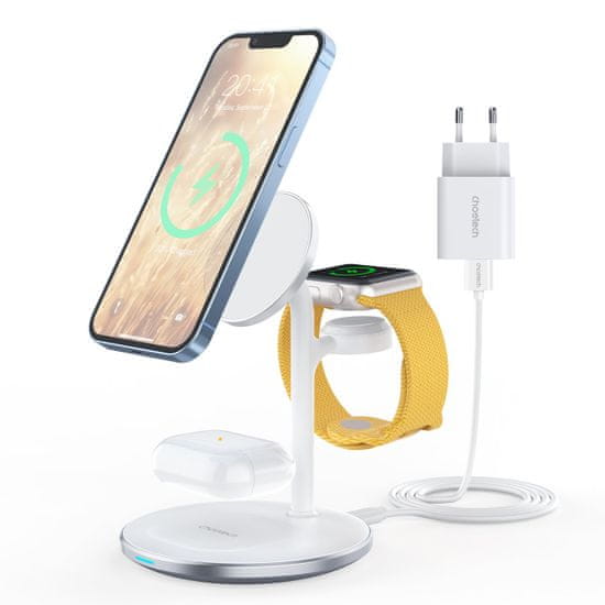 shumee Nabíjecí stanice Apple T585-F 3v1 iPhone 12/13 AirPods Pro Watch - bílá