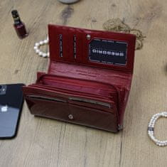Gregorio Osobitá velká dámská kožená peněženka Duni, červená