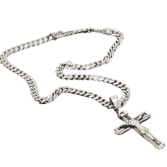 Cool Mango Náhrdelník kříž Přívěsek kříž, náhrdelník Krucifix, křesťanské šperky, stříbrná