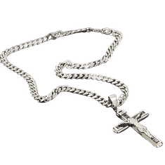 Cool Mango Náhrdelník s Ježíšem - Cross Necklace, stříbrná