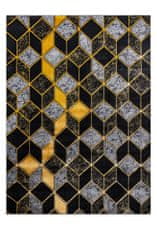 Dywany Łuszczów Kusový koberec Gloss 400B 86 3D geometric black/gold 80x150