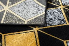 Dywany Łuszczów Kusový koberec Gloss 400B 86 3D geometric black/gold 80x150