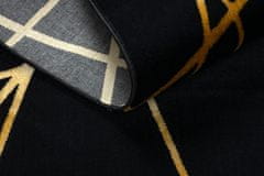 Dywany Łuszczów Kusový koberec Gloss 406C 86 geometric black/gold 80x150