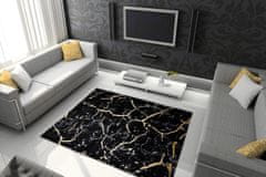 Dywany Łuszczów Kusový koberec Gloss 410A 86 3D mramor black/gold 240x330
